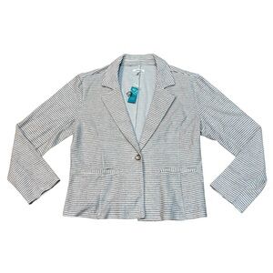 Maurices Women’s Striped White Black Knit Blazer Size XL New